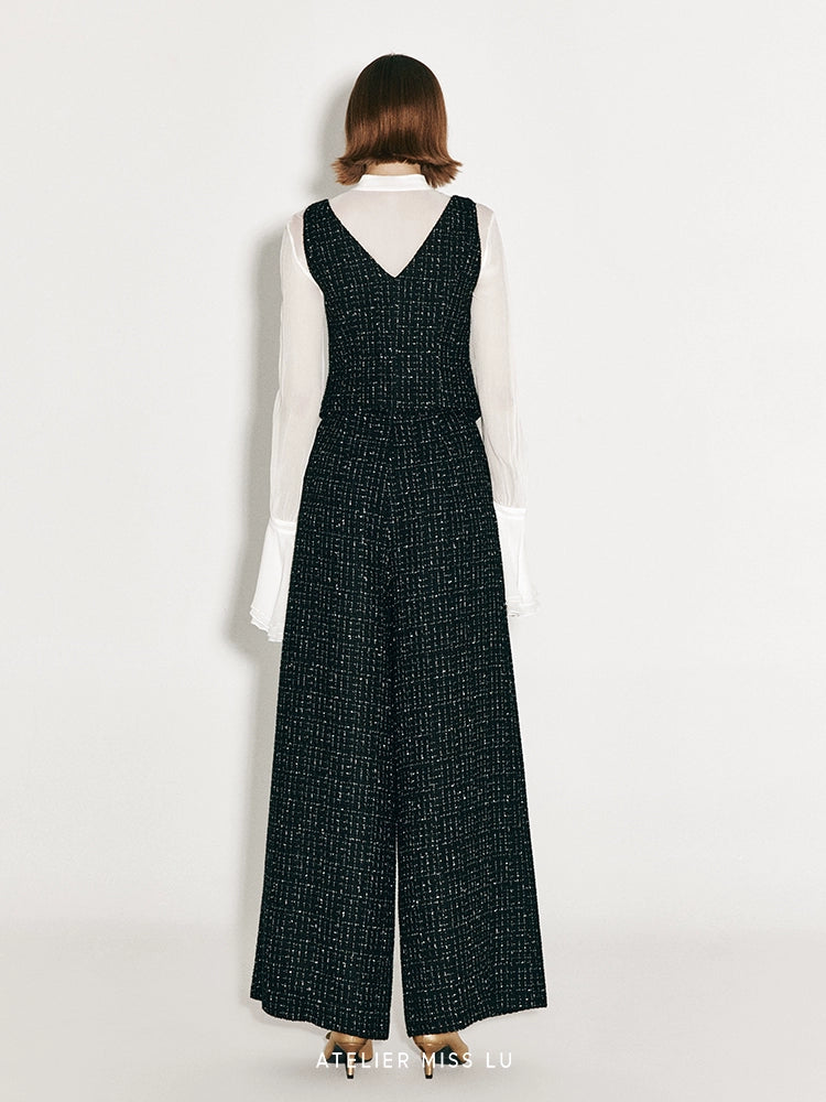 ATELIER MISS LU French Tweed Cropped Vest Top - MAKER