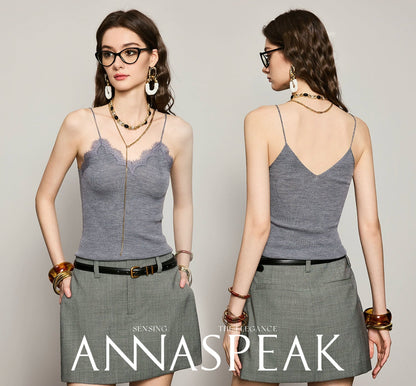ANNASPEAK wool minimalist side zipper A-skirt-NIRA.