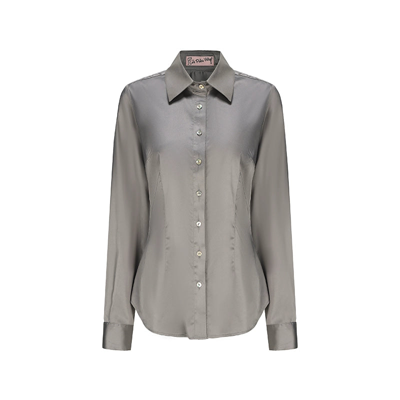 Le Palais Vintage Elegant Grey High Waist Short Skirt-LAAL.