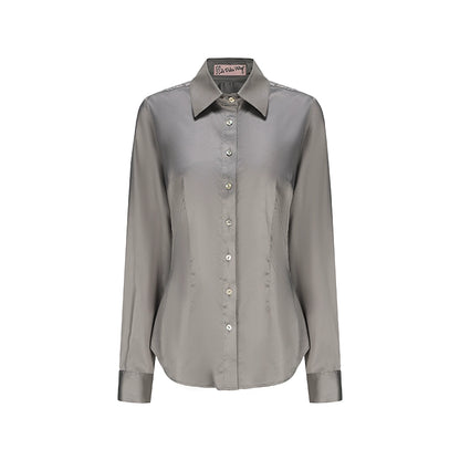 Le Palais Vintage Elegant Grey High Waist Short Skirt-LAAL.