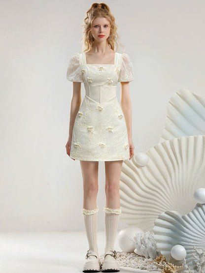 CHECOCRE Elegant Three-dimensional Bow Lace Sequin Dress - SINCERE