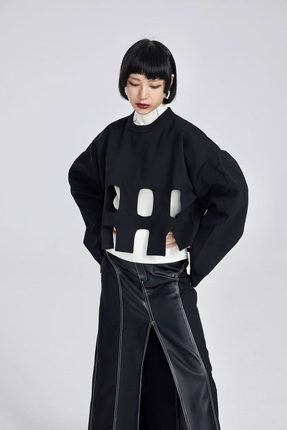 TINY IN oversize slouchy short cut-out women's sweater -BOKO