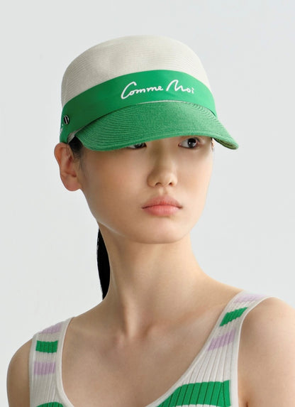 COMME MOI summer logo webbing cap visor - LILY.