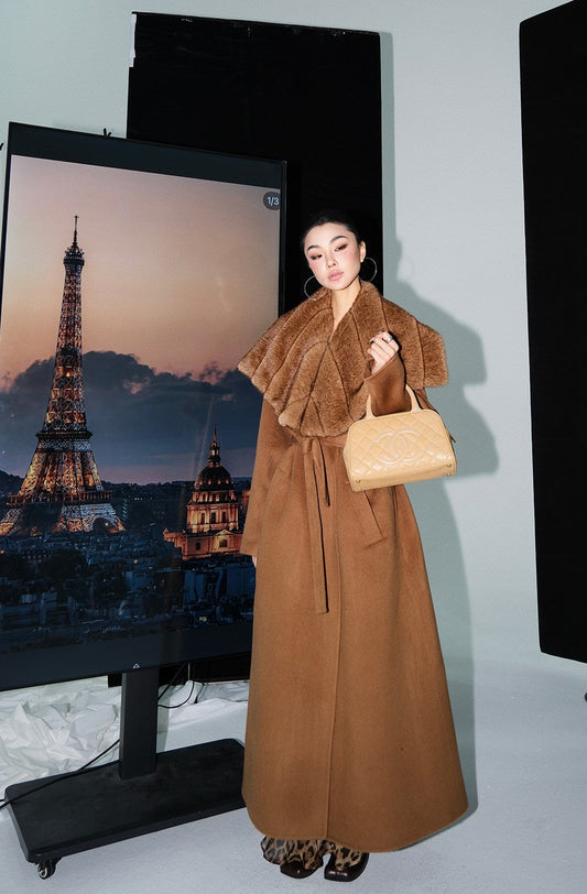 MEI SANGUAN fur collar retro woolen jacket - TYLER