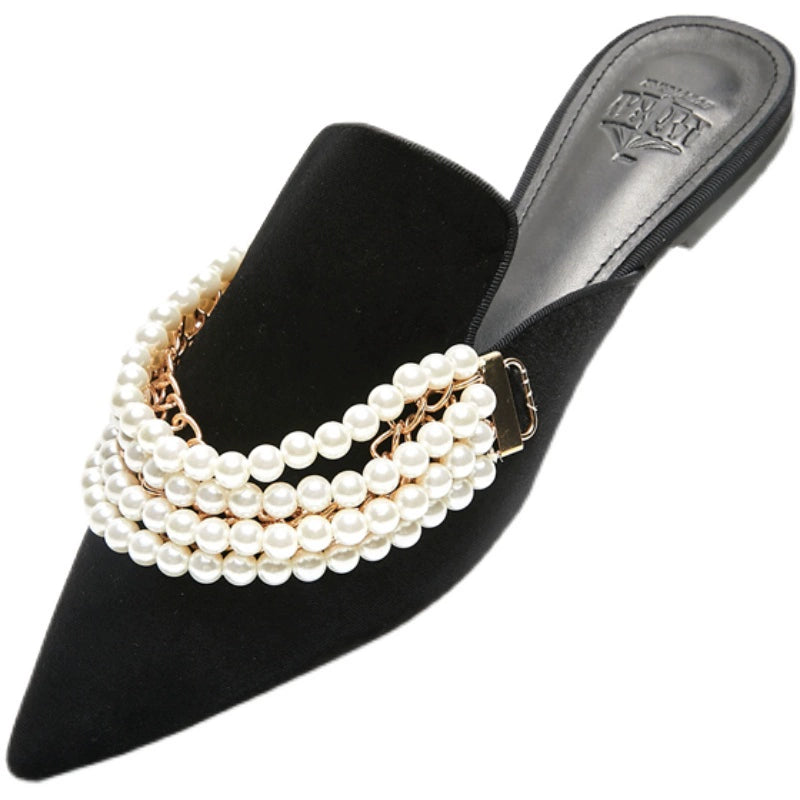 B-FEI pearl mules elegant single shoes-HUDS.