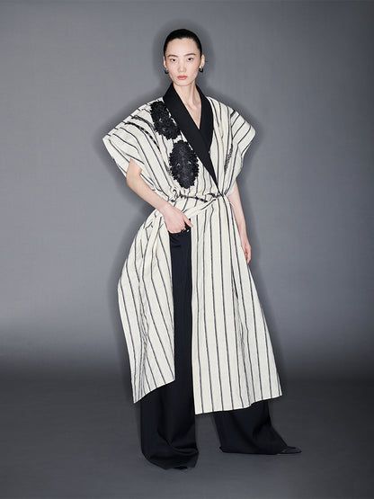 M essential Mackay designer embroidered workshop beaded robe dress pant set - augy.