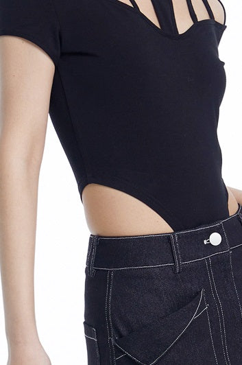 TINY IN cut-out short sleeve one-piece women's summer top -ANDRE