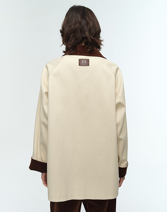 COMME MOI Lu Yan designer's new color contrasting corduroy cargo cropped jacket - ADAM.