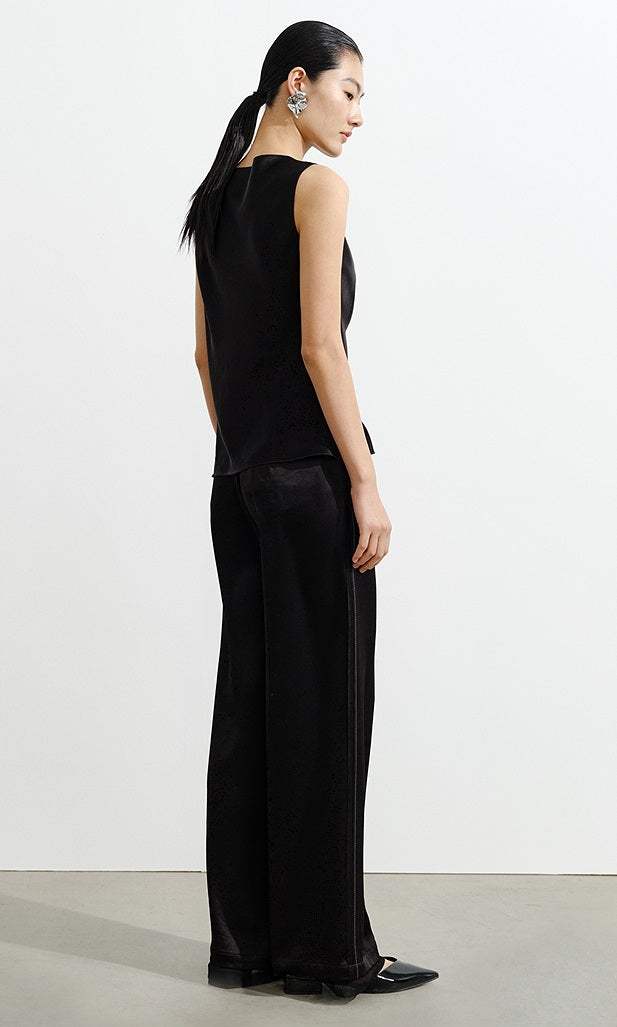 COMME MOI women's double-faced satin sleeveless vest top - SADIE.