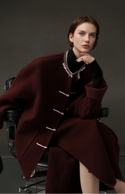 PIAOIN Elegant niche national style design sense woolen jacket -SENA