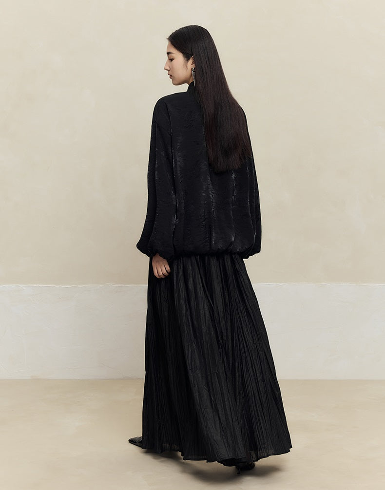 HECO Jacquard Stand-Collar Shirt Top Women - hand.