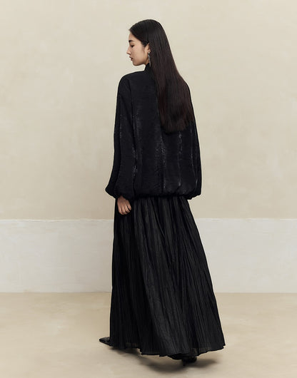 HECO Jacquard Stand-Collar Shirt Top Women - hand.