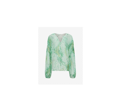 ATELIER MISS LU print mulberry silk irregular top - MARK