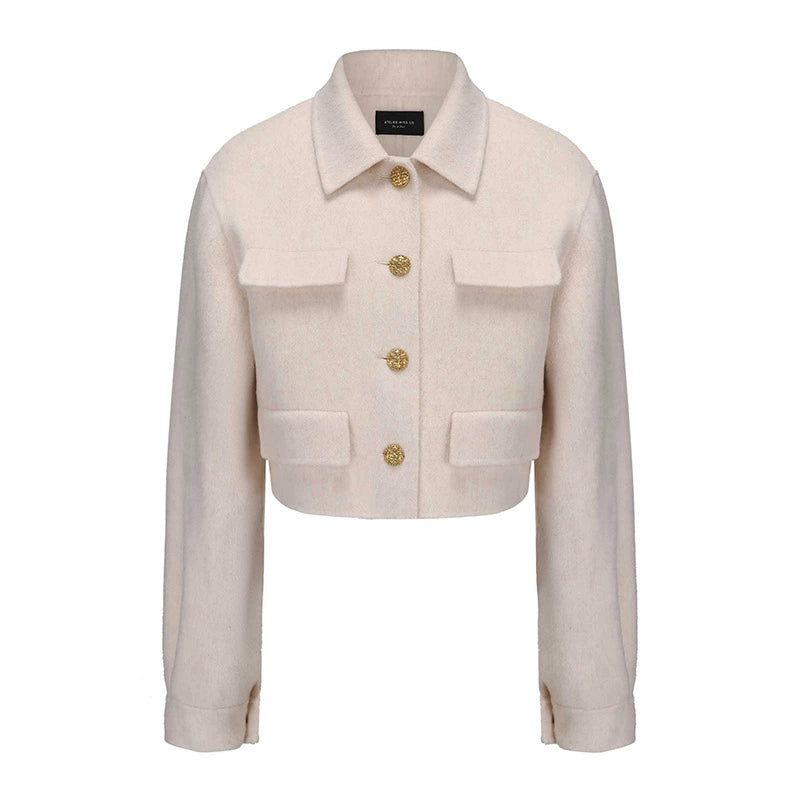 ATELIER MISS LU Vintage Cut-out Sheep Wool Double-faced Tweed Jacket - MARIA