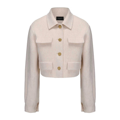 ATELIER MISS LU Vintage Cut-out Sheep Wool Double-faced Tweed Jacket - MARIA