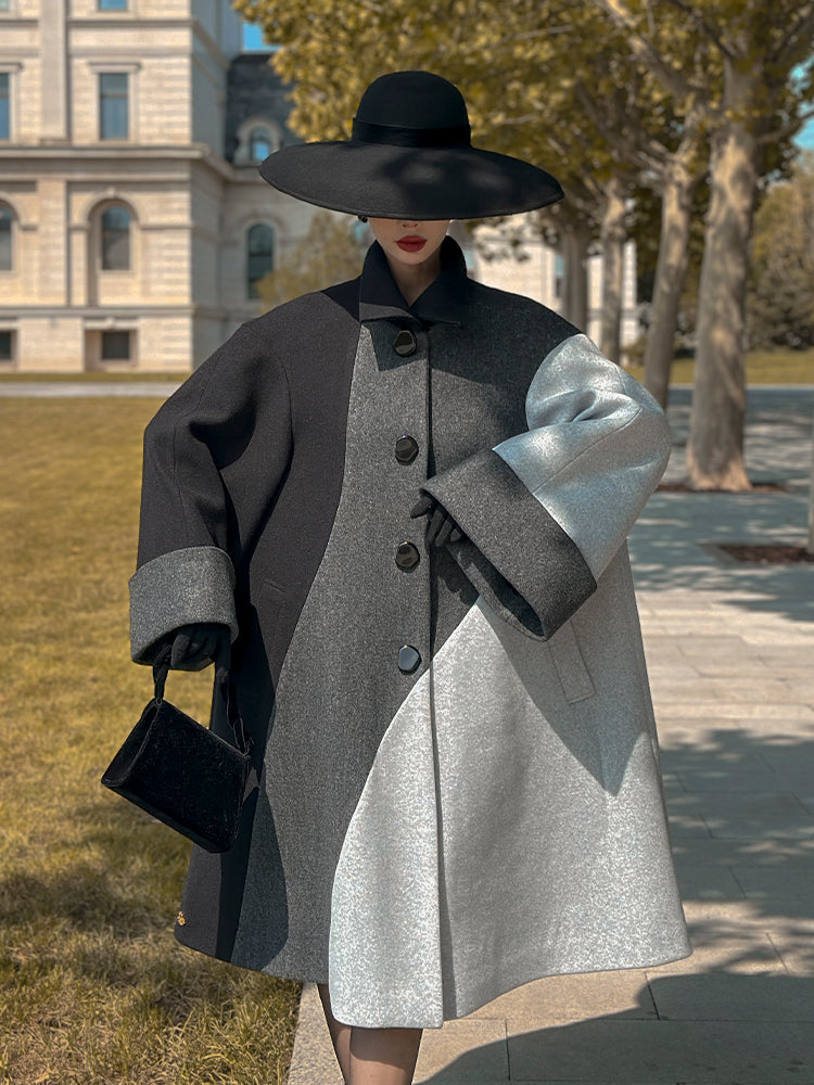 Le Palais Vintage silhouette gradient irregular Mauni umbrella long coat-INDI