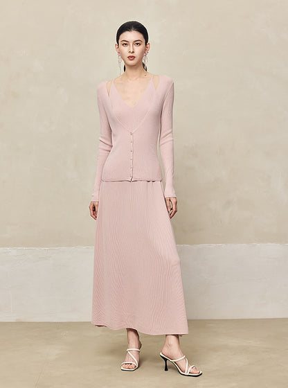 HECO Two Layered Knitted Long Sleeve Tops for Women - LIFE.