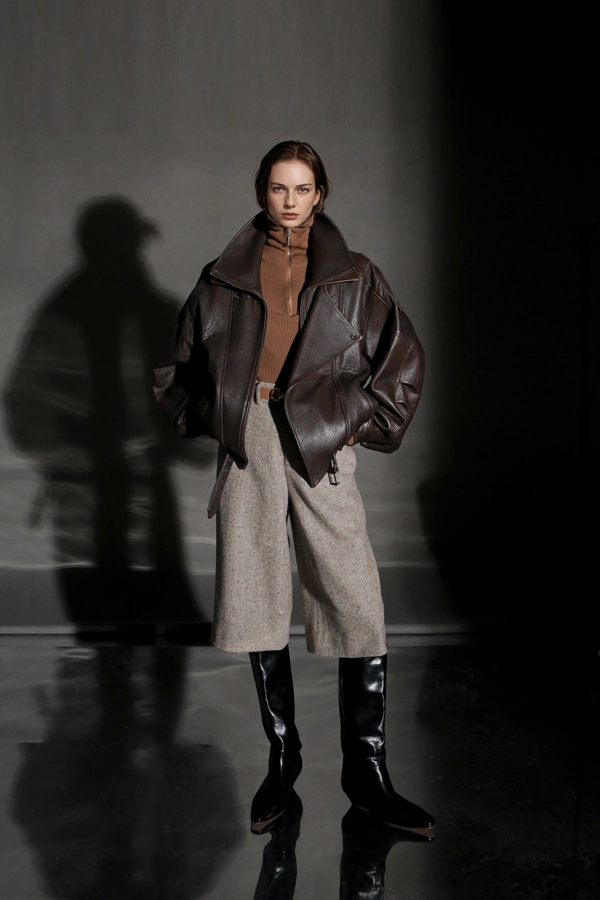 PIAOIN Vintage Literary Tweed Suit Shorts Versatile Commuter Pants LEX