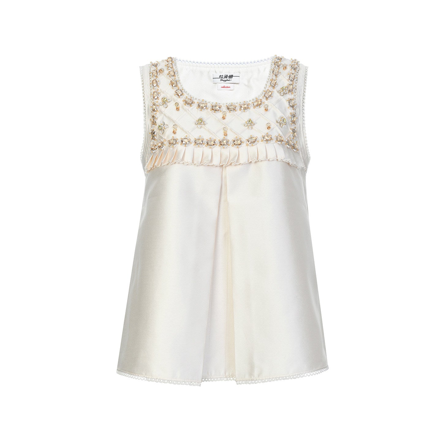 FAME beaded ruffled A-shaped sleeveless top - JOSHUA
