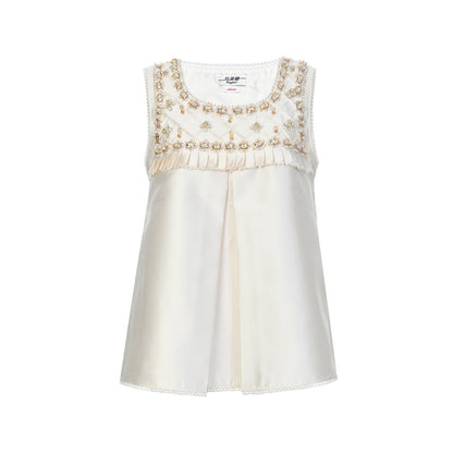 FAME beaded ruffled A-shaped sleeveless top - JOSHUA