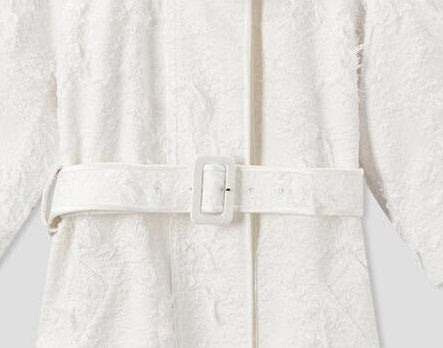 COMME MOI Lv Yan designer spring unique jacquard luxury A-type mid-sleeved trench coat - ARIA.