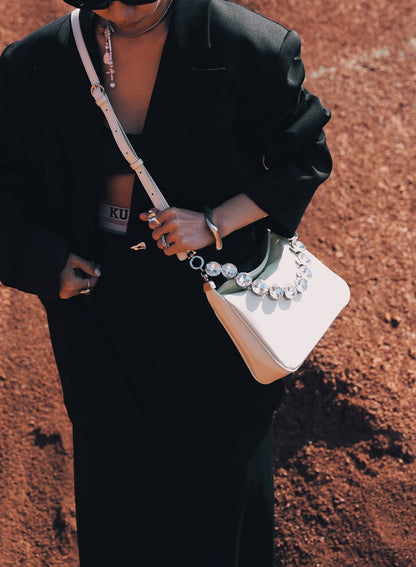 IUBALLET White Diamond Underarm Carry Bag - SAUCE.