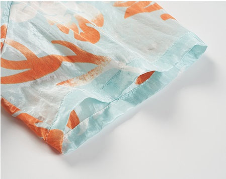 COMME MOI  summer beach print belt design jumpsuit - ISABEL.