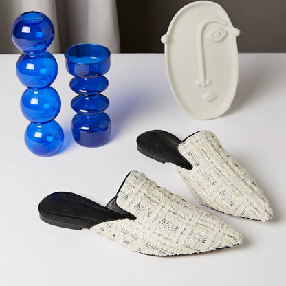 B-FEI flat European and American mules with low heel slippers-RIN.