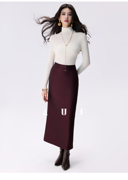 AUI Black Professional  Suit High-Waisted Slim Straight Leg Pants - Jun
