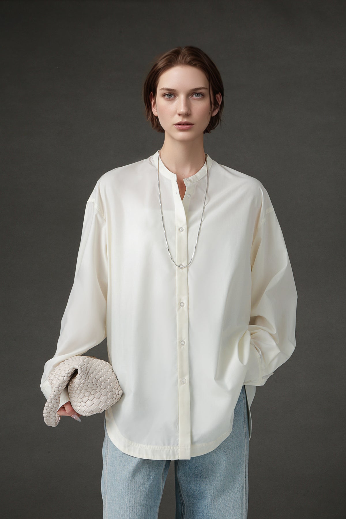 PIAOINwomen's loose crew neck long sleeve top jacket shirt -DIANA