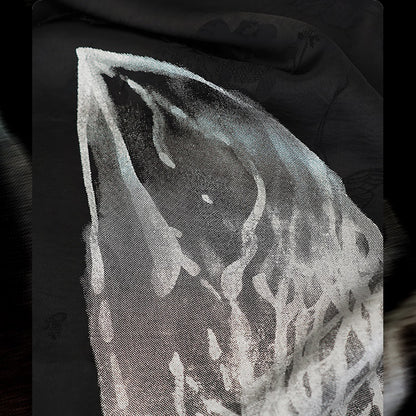 HECO Chinese Art Butterfly Print Swing Neck T-Shirt Waist Slim Top - CONJOR .