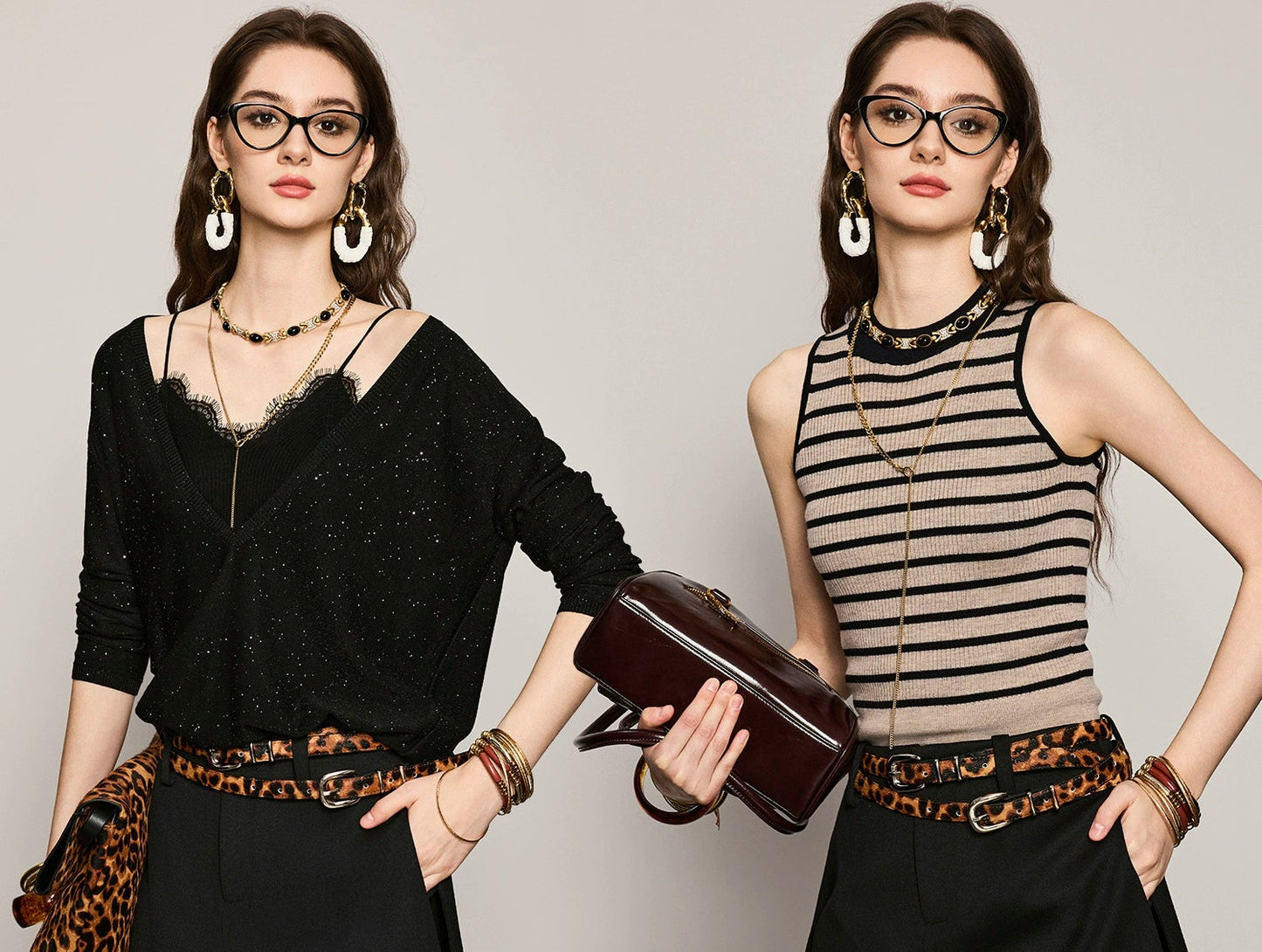 ANNASPEAK original top layer cowhide high-quality texture vintage leopard print belt-NIGE.