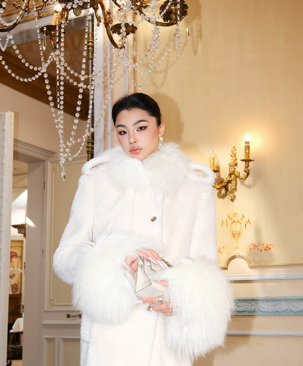 MEI SANGUAN Beige Wool Collar Statement Jacket - JOSHUA