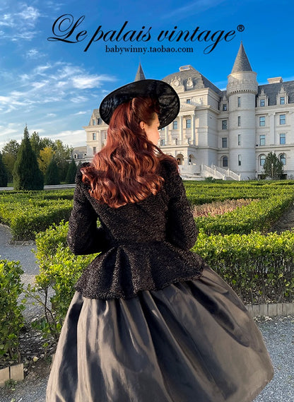 Le Palais Vintage puff sleeve wool roll slim fit jacket-JIMP