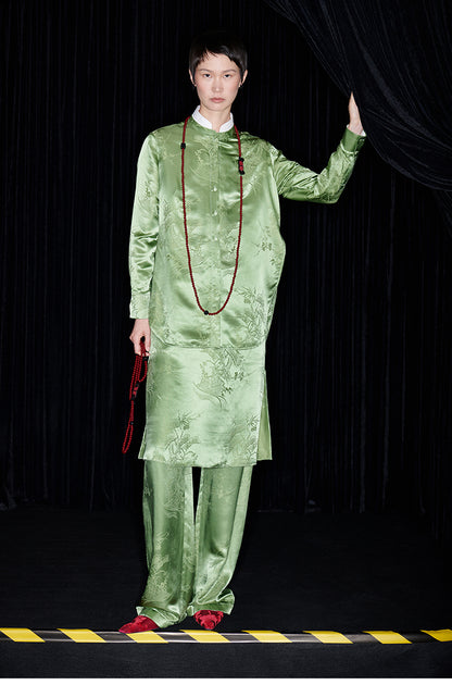 M essential Mackay luxury Jacquard stand-up collar shirt skirt pant set - eleven