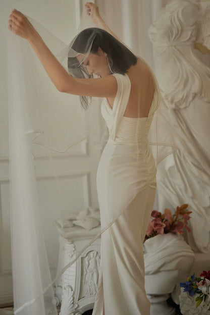 GOUDIN French light luxury vintage bridal evening dress-SANYA.