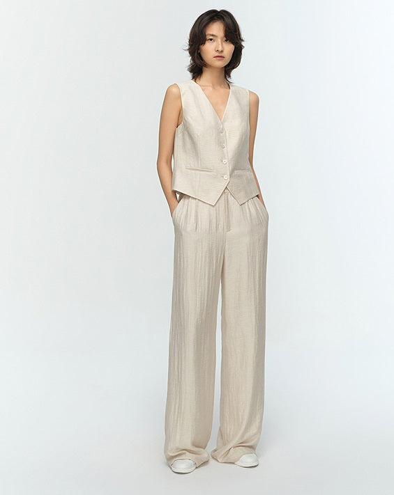 COMME MOI summer breathable V-neck short vest - THORAH.