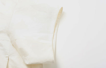 ZHUCHONGYUN white glossy finish loose short-sleeved top-ONIZUKA.