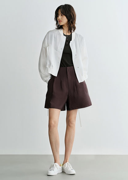 COMME MOI summer women's white cropped waist jacket - ELANOR.