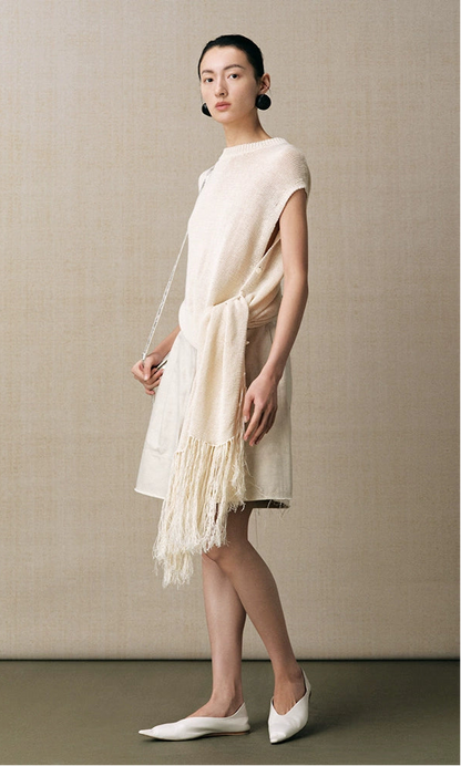 ZHUCHONGYUN bamboo waist cord knee-length loose shorts-LEONE.