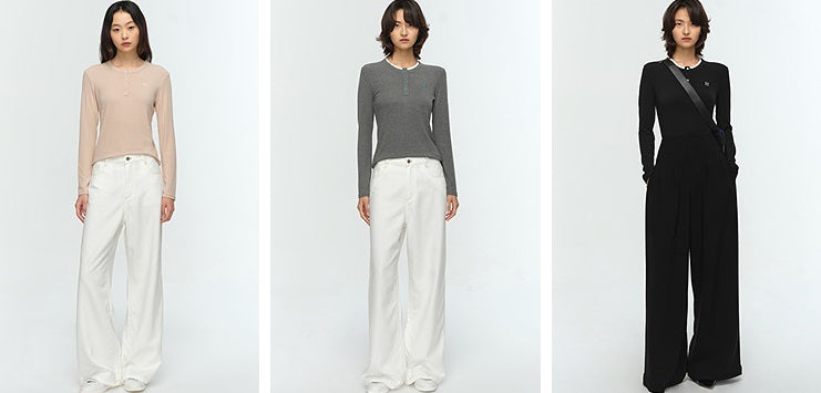 COMME MOI Lu Yan designer new women's Henry collar wool base T-shirt - PRIDE.