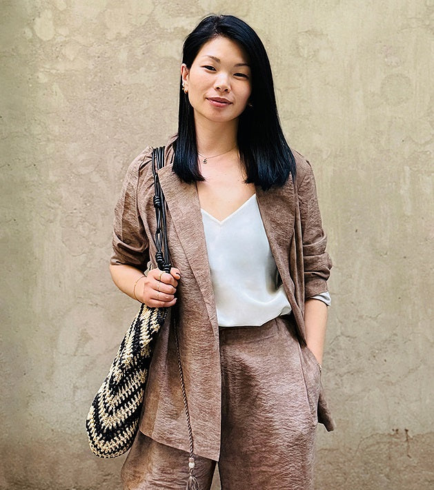 COMME MOI  summer women's tassel drawstring waist suit - SARAH.