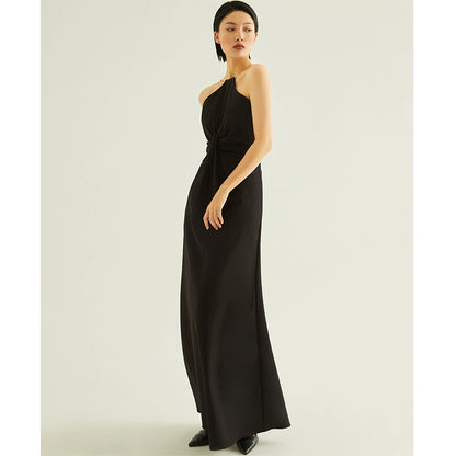 GOUDIN women's black long style light luxury high-end banquet dress-SOM.