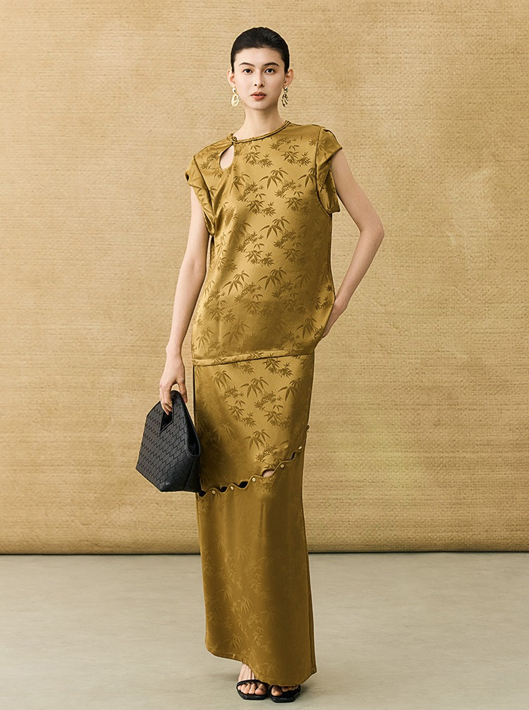 HECO Chinese style acetate rich bamboo skirt - DEED.