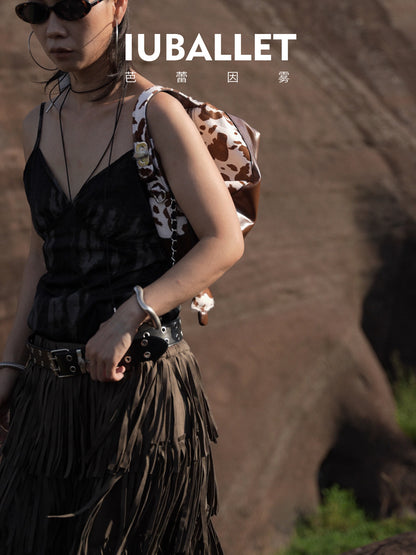 IUBALLET New Horsehair Contrast Armpit Spice Girl Bag - BALANCE.