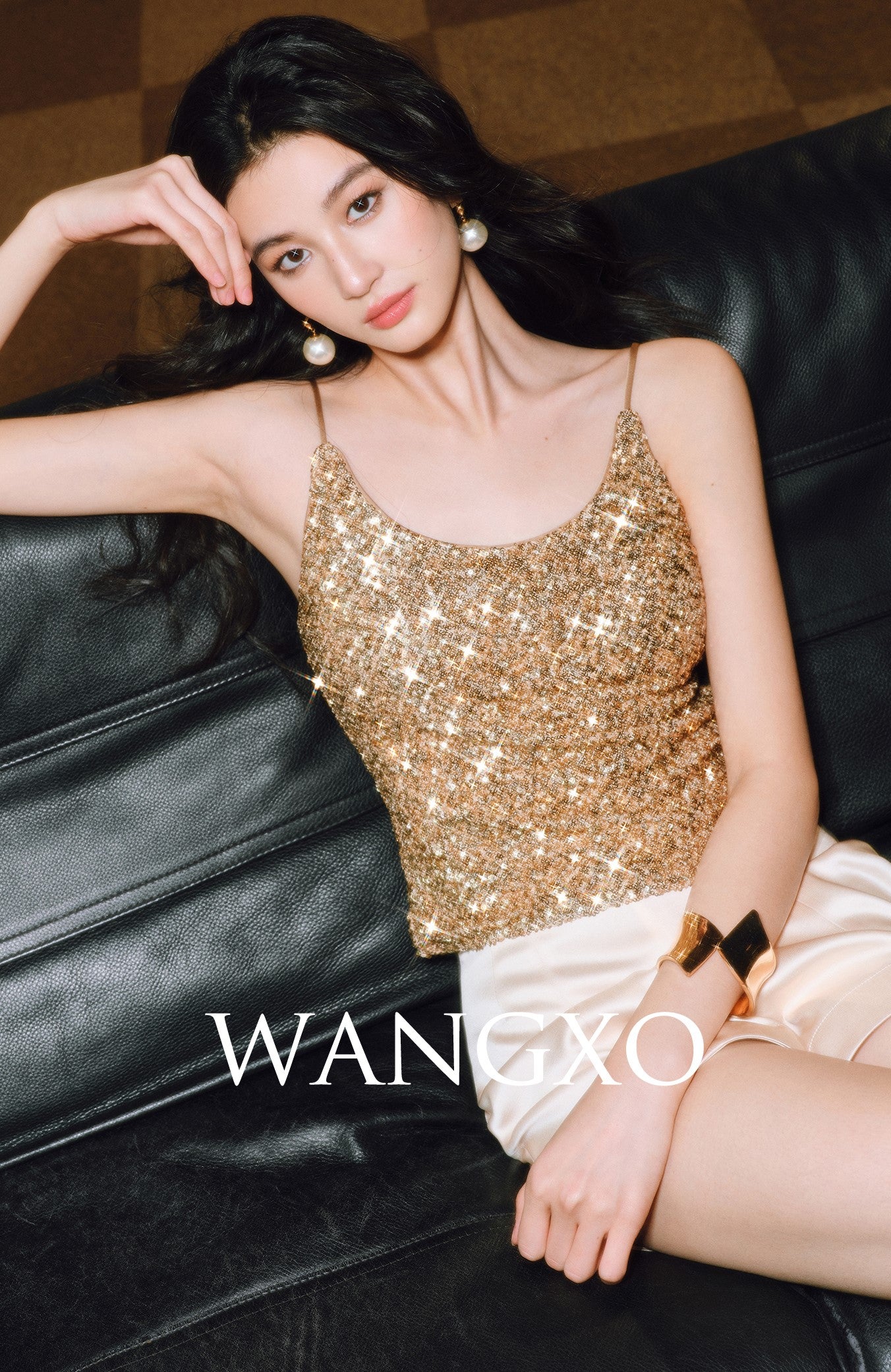WANGXO | Sequin Knit Pure Hand-Pressed Seams Camisole -LINA.