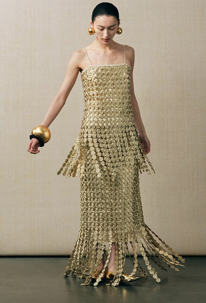 ZHUCHONGYU gold wire plate tassel drape suspender-GON.