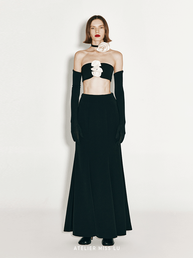 AtelierMissLu Fall/Winter 2024 Texture Fabric Styling Long Gloves - HONOR