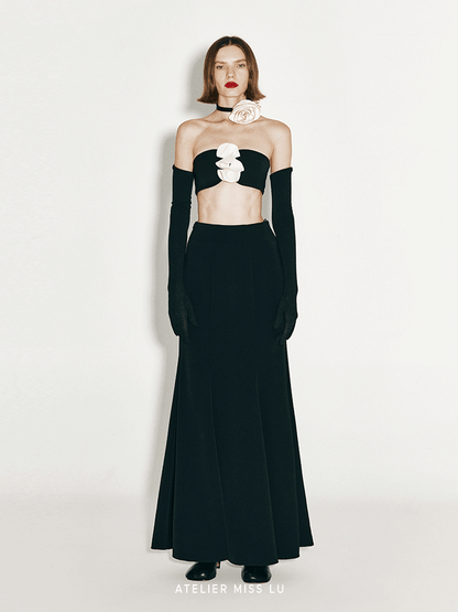 AtelierMissLu Fall/Winter 2024 Texture Fabric Styling Long Gloves - HONOR