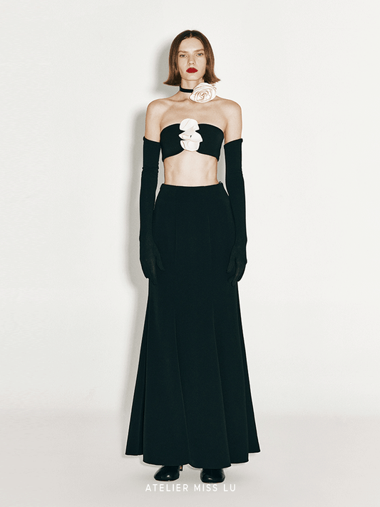 AtelierMissLu Fall/Winter 2024 Texture Fabric Styling Long Gloves - HONOR